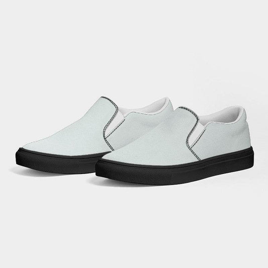 Light Neutral Blue-Green Men's Slip-On Canvas Sneakers (BG-NE-LI) - Side 3