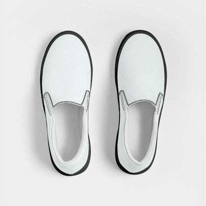 Light Neutral Blue-Green Men's Slip-On Canvas Sneakers (BG-NE-LI) - Top