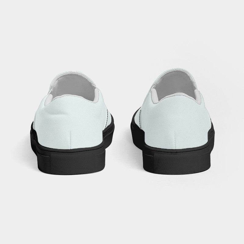 Light Neutral Blue-Green Men's Slip-On Canvas Sneakers (CBG2-NE-LI) - Back