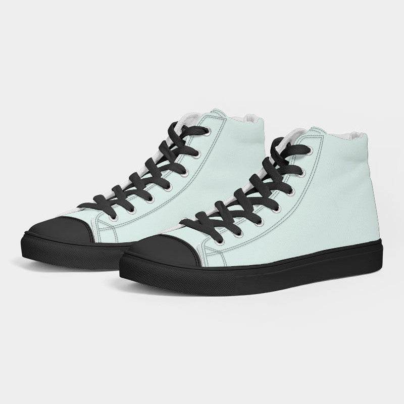 Light Neutral Blue-Green Women's High-Top Canvas Sneakers (BG-NE-LI) - Side 3