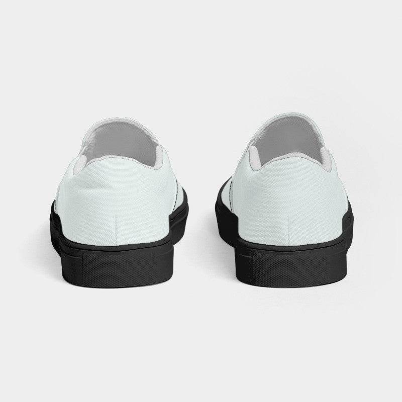 Light Neutral Blue-Green Women's Slip-On Canvas Sneakers (BG-NE-LI) - Back