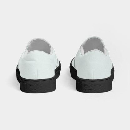 Light Neutral Blue-Green Women's Slip-On Canvas Sneakers (BG-NE-LI) - Back