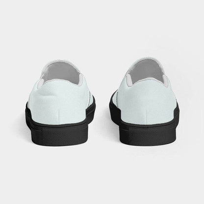 Light Neutral Blue-Green Women's Slip-On Canvas Sneakers (CBG2-NE-LI) - Back