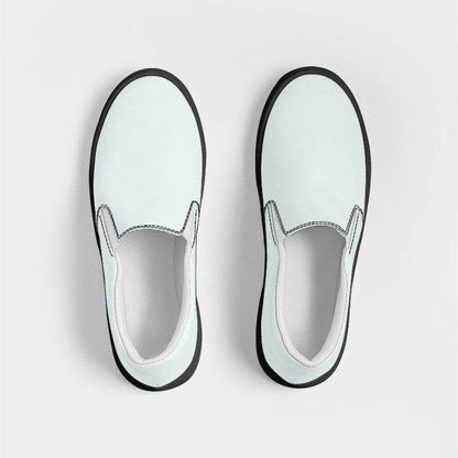 Light Neutral Blue-Green Women's Slip-On Canvas Sneakers (CBG2-NE-LI) - Top