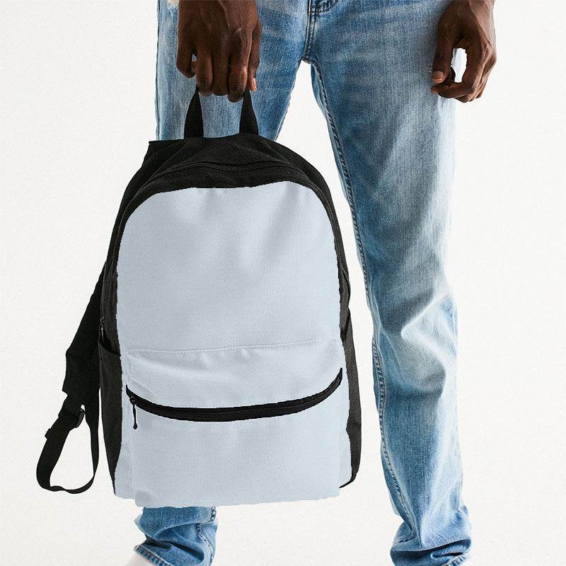 Light Neutral Blue Canvas Backpack (B-NE-LI) - Man Holding