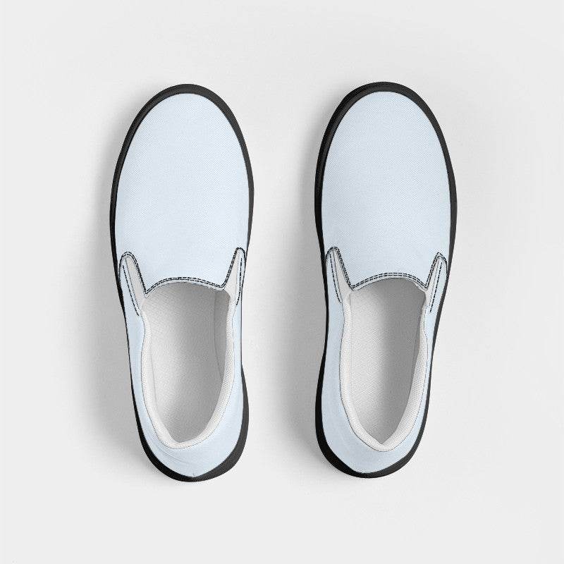 Light Neutral Blue Men's Slip-On Canvas Sneakers (B-NE-LI) - Top