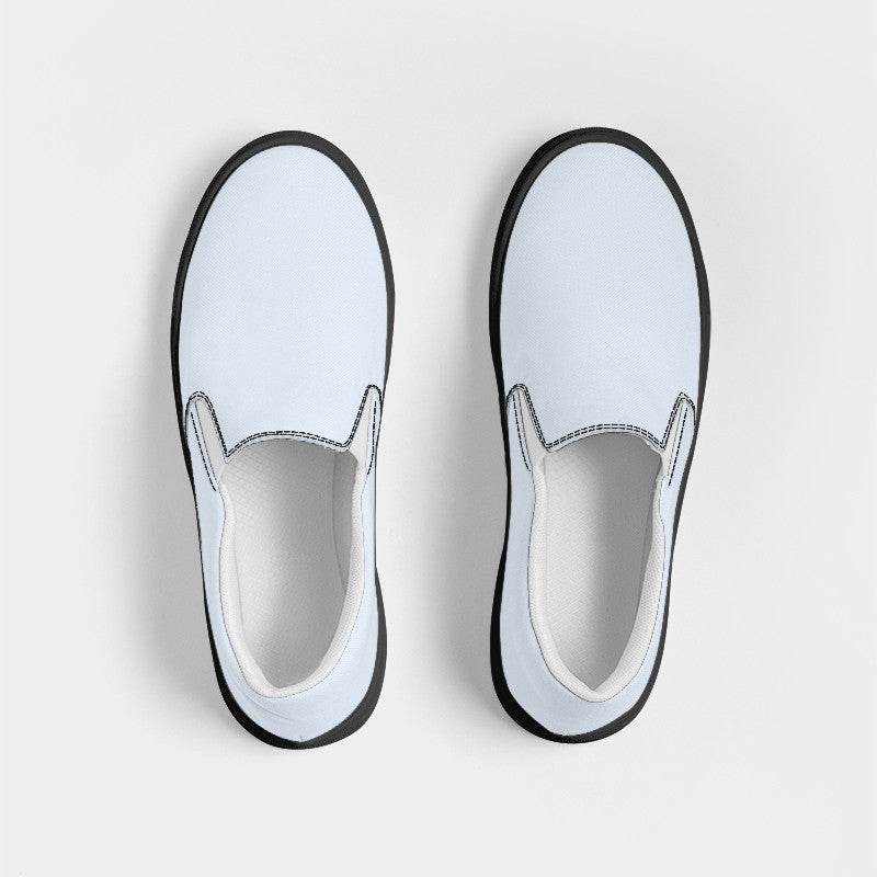 Light Neutral Blue Men's Slip-On Canvas Sneakers (IB2-NE-LI) - Top