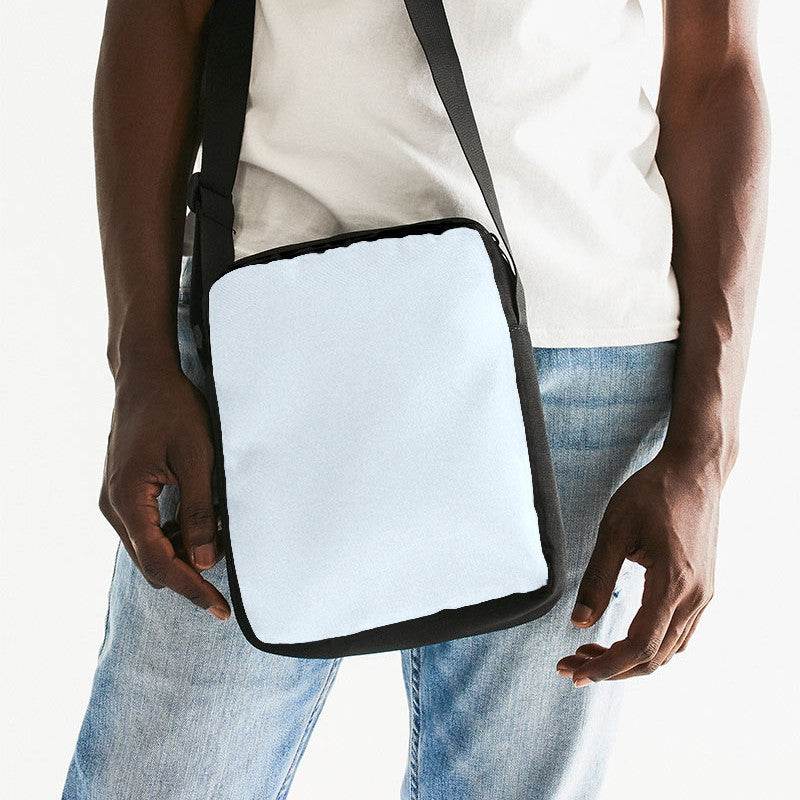 Light Neutral Blue Messenger Pouch (B-NE-LI) - Man Front CloseUp