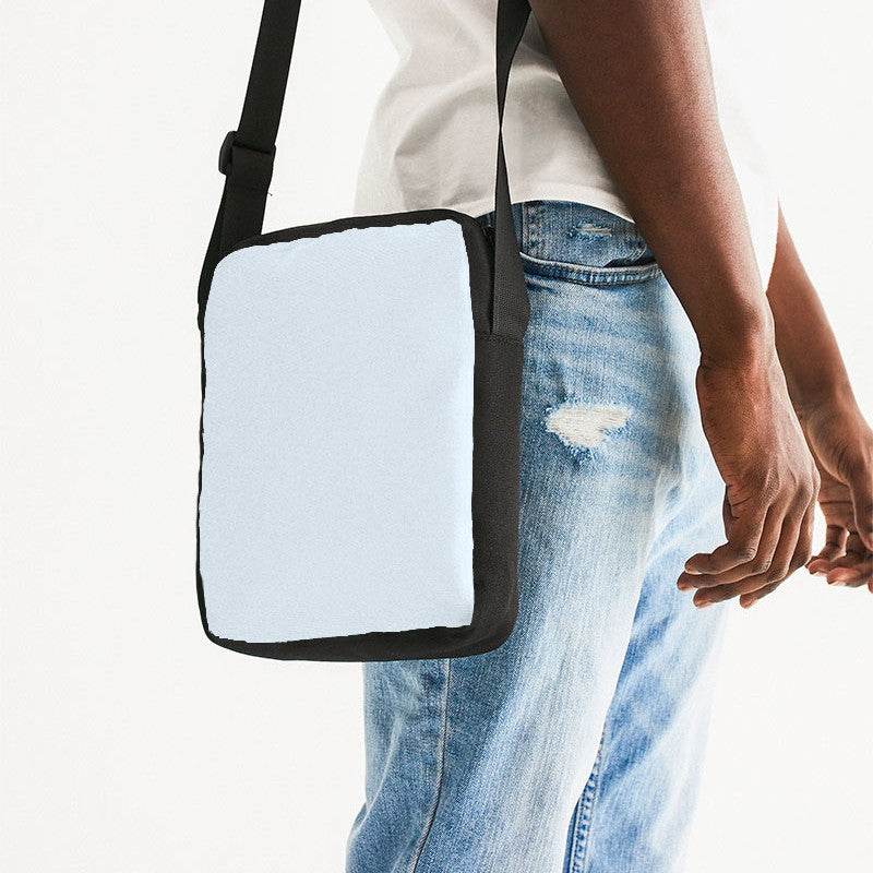 Light Neutral Blue Messenger Pouch (B-NE-LI) - Man Side CloseUp