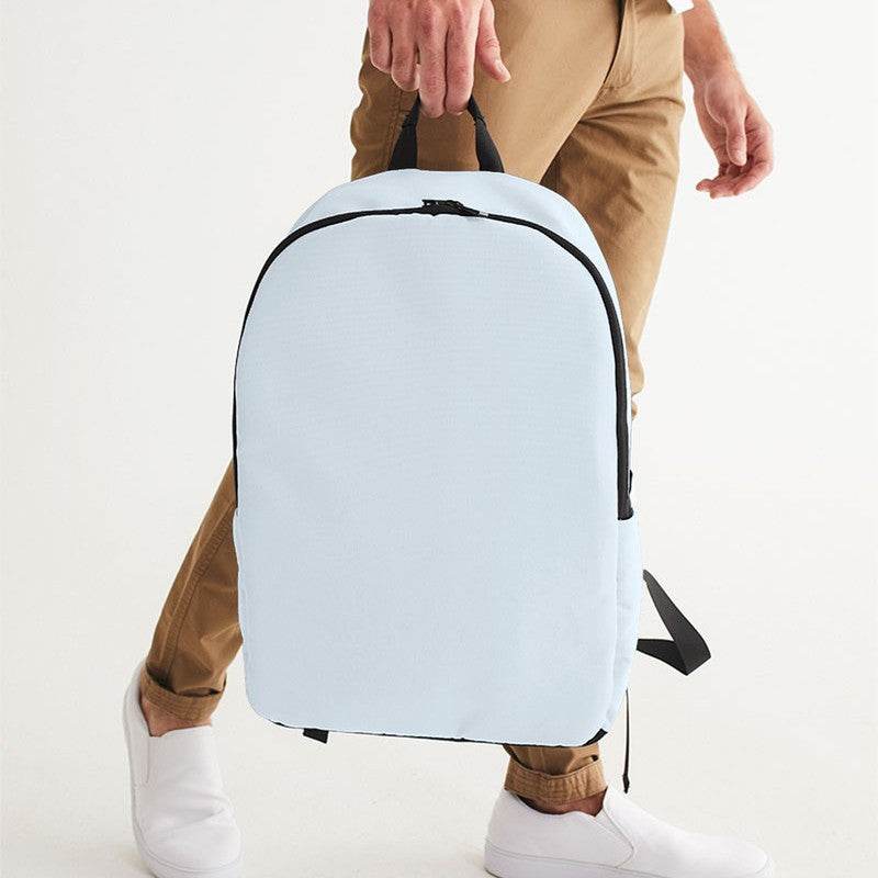 Light Neutral Blue Waterproof Backpack (B-NE-LI) - Man Holding CloseUp