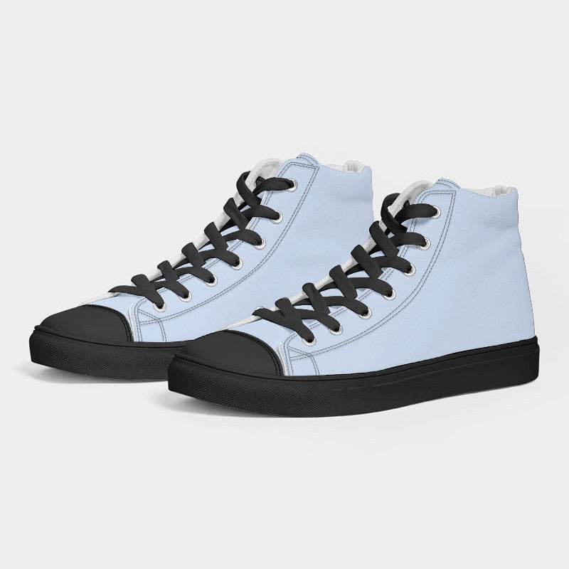 Light Neutral Blue Women's High-Top Canvas Sneakers (B-NE-LI) - Side 3