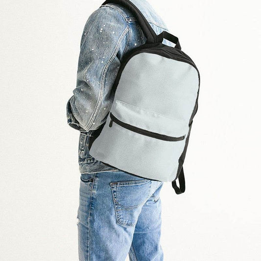 Light Neutral Cyan Canvas Backpack (C-NE-LI) - Man Back CloseUp
