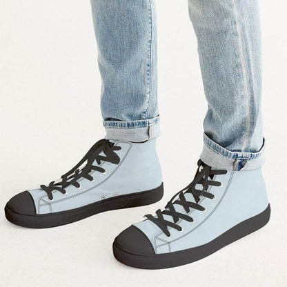 Light Neutral Cyan Men's High-Top Canvas Sneakers (BC2-NE-LI) - Man CloseUp