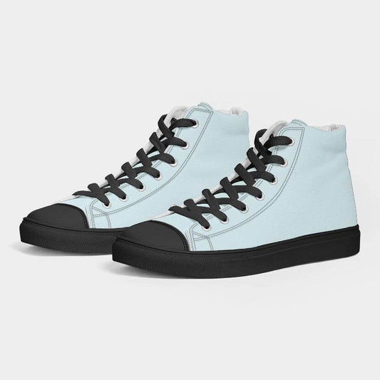 Light Neutral Cyan Men's High-Top Canvas Sneakers (C-NE-LI) - Side 3