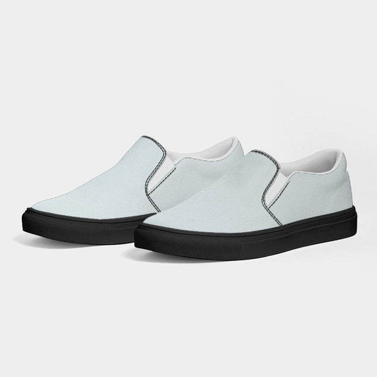 Light Neutral Cyan Men's Slip-On Canvas Sneakers (C-NE-LI) - Side 3