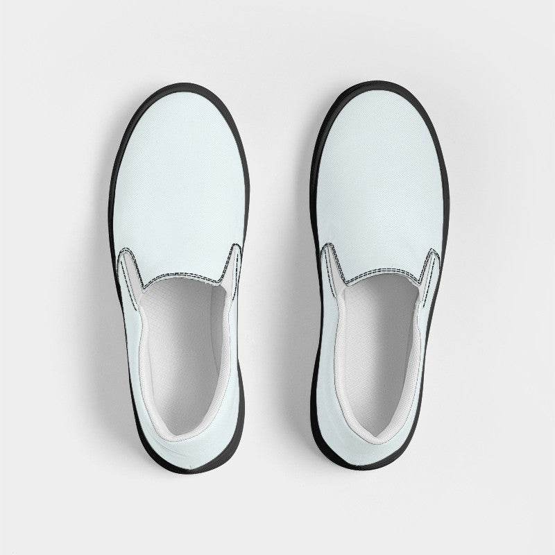 Light Neutral Cyan Men's Slip-On Canvas Sneakers (C-NE-LI) - Top