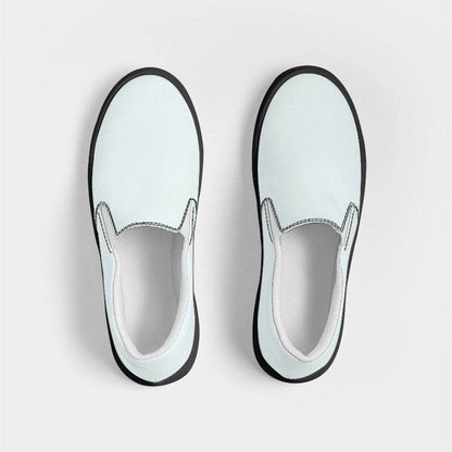 Light Neutral Cyan Men's Slip-On Canvas Sneakers (C-NE-LI) - Top