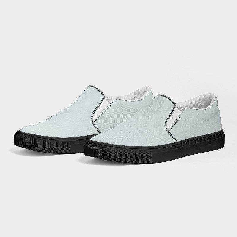 Light Neutral Cyan Women's Slip-On Canvas Sneakers (C-NE-LI) - Side 3