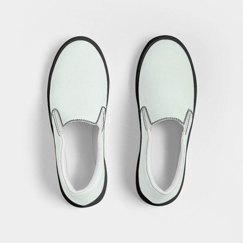 Light Neutral Green Men's Slip-On Canvas Sneakers (G-NE-LI) - Top