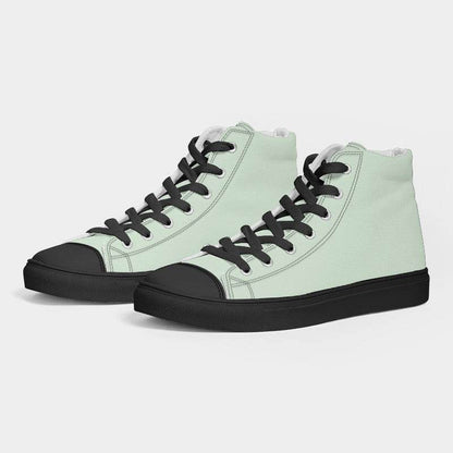 Light Neutral Green Women's High-Top Canvas Sneakers (G-NE-LI) - Side 3