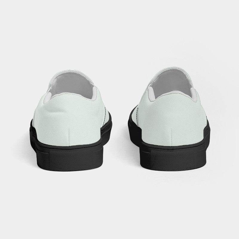 Light Neutral Green Women's Slip-On Canvas Sneakers (G-NE-LI) - Back