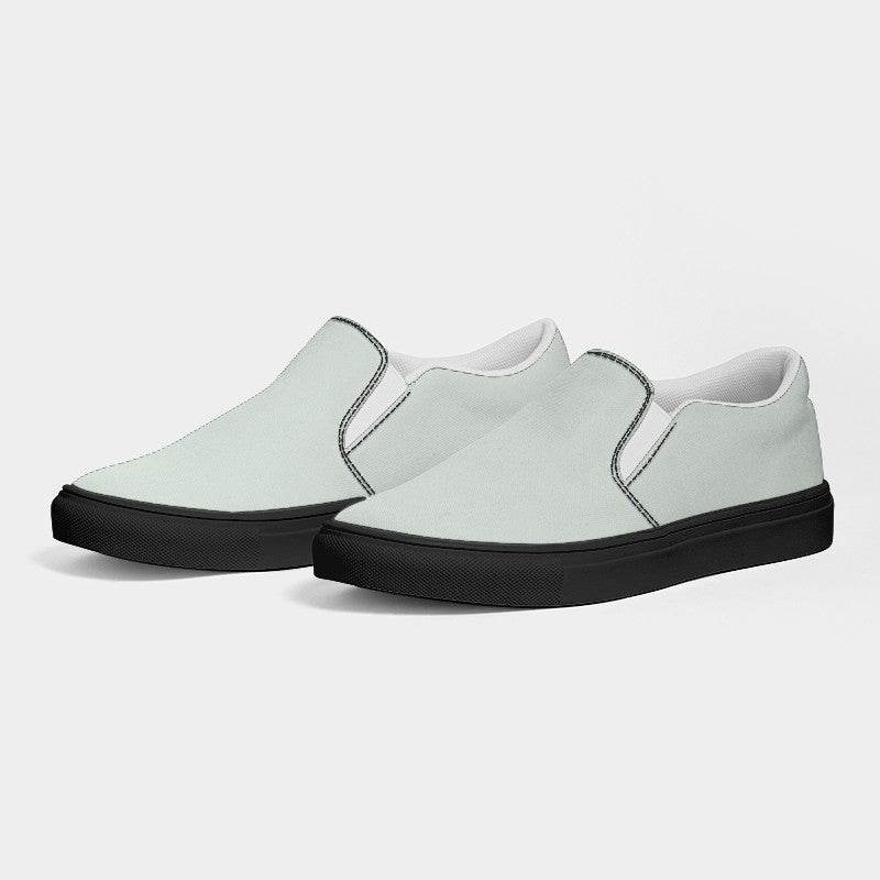 Light Neutral Green Women's Slip-On Canvas Sneakers (G-NE-LI) - Side 3