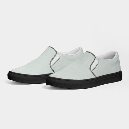 Light Neutral Green Women's Slip-On Canvas Sneakers (G-NE-LI) - Side 3