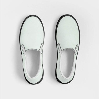 Light Neutral Green Women's Slip-On Canvas Sneakers (G-NE-LI) - Top