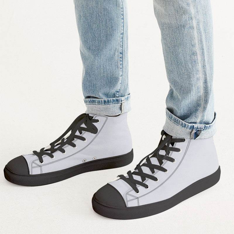 Light Neutral Indigo Men's High-Top Canvas Sneakers (PUI2-NE-LI) - Man CloseUp