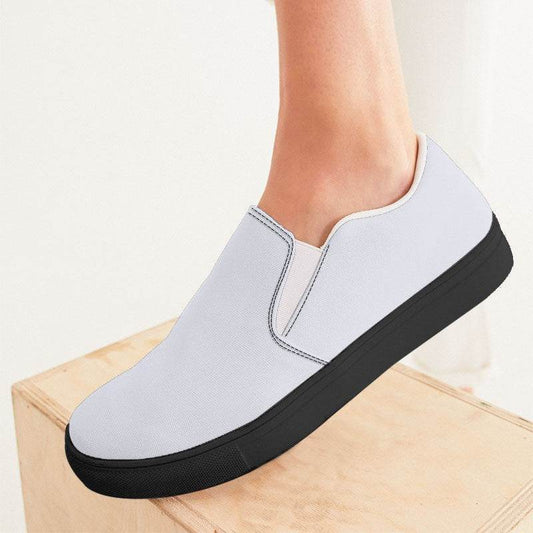 Light Neutral Indigo Women's Slip-On Canvas Sneakers (PUI2-NE-LI) - Woman CloseUp