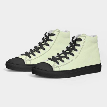 Light Neutral Lime Men's High-Top Canvas Sneakers (L-NE-LI) - Side 3