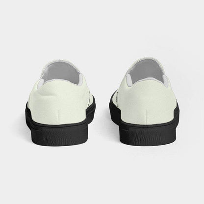 Light Neutral Lime Men's Slip-On Canvas Sneakers (L-NE-LI) - Back
