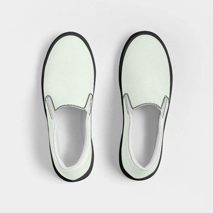 Light Neutral Lime Women's Slip-On Canvas Sneakers (GL2-NE-LI) - Top