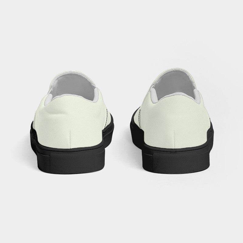 Light Neutral Lime Women's Slip-On Canvas Sneakers (L-NE-LI) - Back