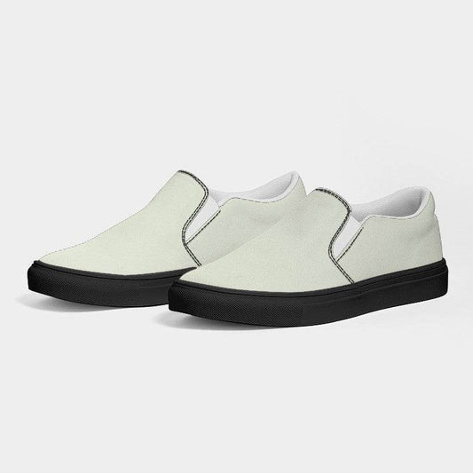Light Neutral Lime Women's Slip-On Canvas Sneakers (L-NE-LI) - Side 3
