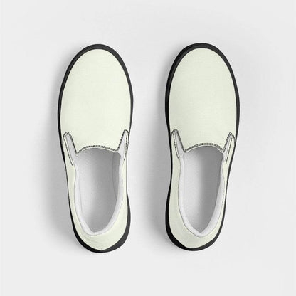 Light Neutral Lime Women's Slip-On Canvas Sneakers (L-NE-LI) - Top