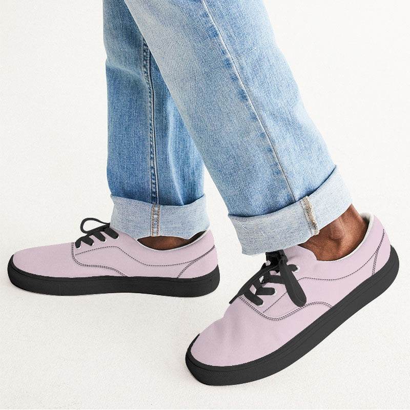 Light Neutral Magenta Men's Canvas Sneakers (PIM2-NE-LI) - Man CloseUp