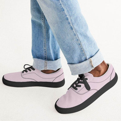 Light Neutral Magenta Men's Canvas Sneakers (PIM2-NE-LI) - Man CloseUp