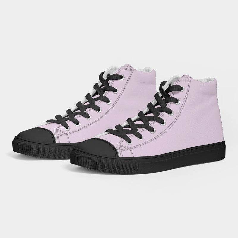 Light Neutral Magenta Men's High-Top Canvas Sneakers (M-NE-LI) - Side 3