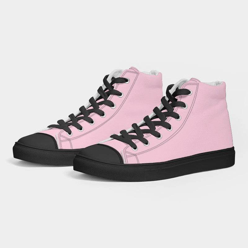 Light Neutral Magenta Men's High-Top Canvas Sneakers (PIM2-NE-LI) - Side 3