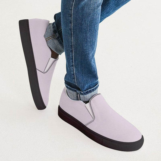 Light Neutral Magenta Men's Slip-On Canvas Sneakers (M-NE-LI) - Man CloseUp