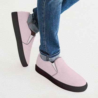 Light Neutral Magenta Men's Slip-On Canvas Sneakers (PIM2-NE-LI) - Man CloseUp