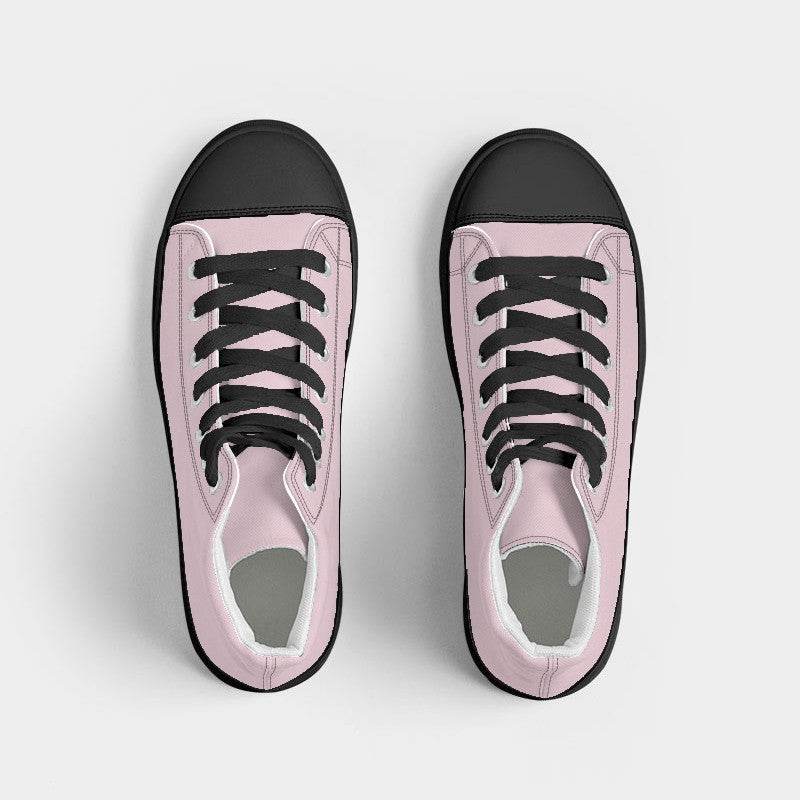 Light Neutral Magenta Women's High-Top Canvas Sneakers (PIM2-NE-LI) - Top