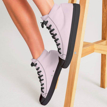 Light Neutral Magenta Women's High-Top Canvas Sneakers (PIM2-NE-LI) - Woman CloseUp