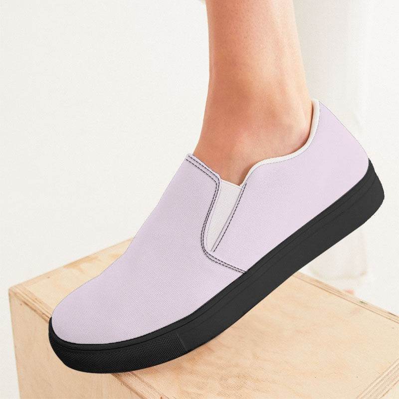Light Neutral Magenta Women's Slip-On Canvas Sneakers (M-NE-LI) - Woman CloseUp