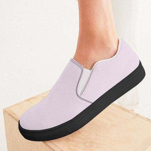 Light Neutral Magenta Women's Slip-On Canvas Sneakers (M-NE-LI) - Woman CloseUp