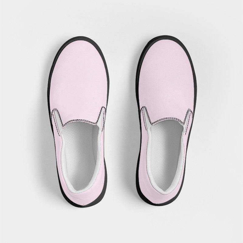 Light Neutral Magenta Women's Slip-On Canvas Sneakers (PIM2-NE-LI) - Top