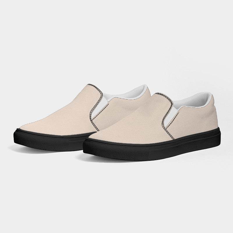 Light Neutral Orange Men's Slip-On Canvas Sneakers (O-NE-LI) - Side 3