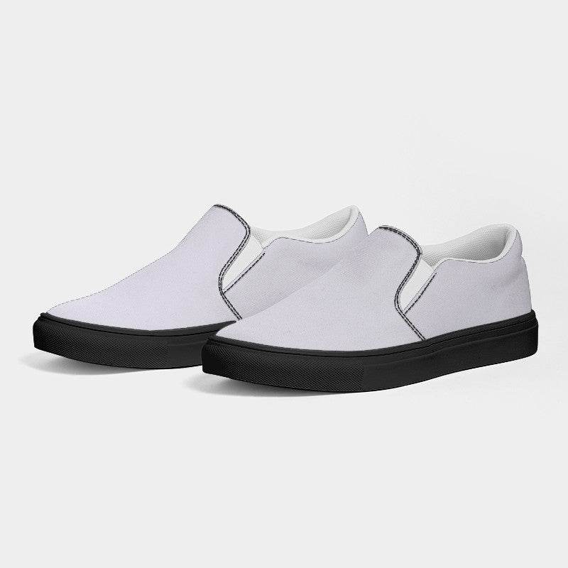Light Neutral Purple Men's Slip-On Canvas Sneakers (PU-NE-LI) - Side 3