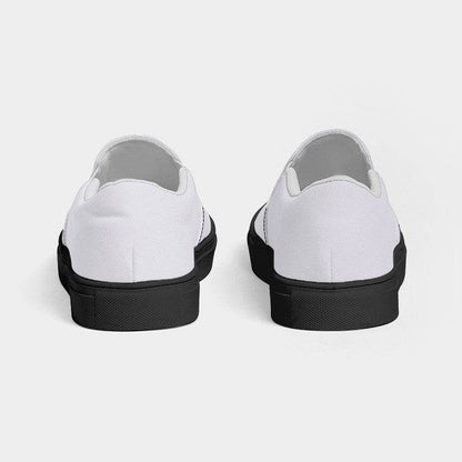 Light Neutral Purple Women's Slip-On Canvas Sneakers (PU-NE-LI) - Back